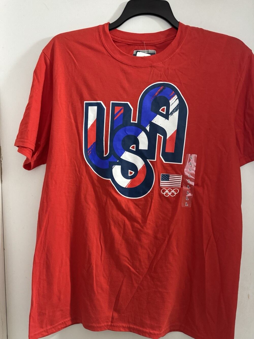 Fanatics 2024 Team USA Olympics T Shirt Red White Blue Men's Size Large